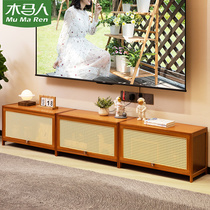 Carousel TV cabinet minimalist modern tea table TV cabinet Composition Living room Small family Non-solid wood light lavish bedroom