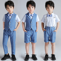 Boys small suit suit 2021 summer performance costume childrens performance clothing vest three-piece flower girl dress