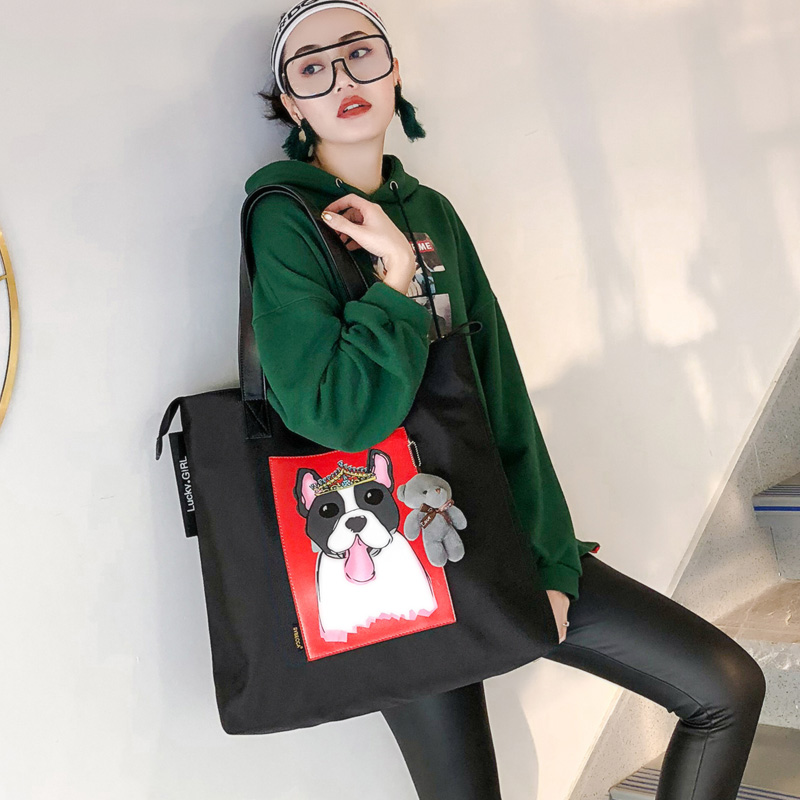 Bag female 2018 new Oxford cloth female shoulder bag Korean fashion wild art canvas bag large capacity