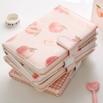Peach said A5 magnetic buckle book fresh Puskin diary notebook exquisite girl student color page Hand Book