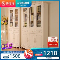 European bookcase bookcase Free combination file cabinet with pumping bookcase with door Glass door Two doors three doors Carved luxury