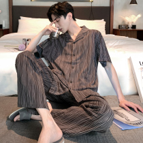 Mens pajamas summer short-sleeved modal pants Short-sleeved thin youth spring and summer home clothes can be worn outside
