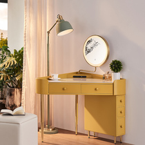 Corner dressing table light luxury Rock board makeup table modern simple small apartment bedroom with lamp triangle dressing ins Wind