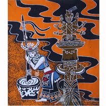  Miao handmade Batik decorative painting Batik photo frame painting core Characteristic crafts Chung Hom rice 42*48cm