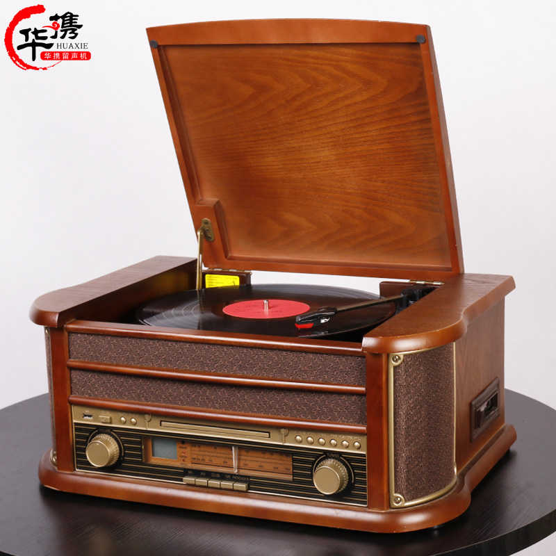 Chinese Gramophone Retro Living Room European Black Rubber Record Machine Ancient Copy Disc Electromechanical Recorder Old-fashioned Recorder