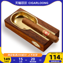 CIGARLOONG eggilt cigar ashtray gilded smoke slot piano baking paint mellow Cedar piano baking paint