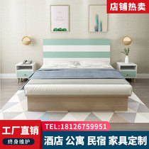 Hotel bed Apartment Hotel furniture Standard room Full set of guest room bed custom TV cabinet rental room Dedicated to hotel dormitory