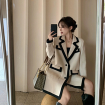 2021 New French retro can salt sweet design sense small suit small suit small fragrant style mosaic blazer women Autumn