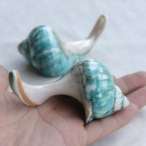 Natural shell conch Green Snail chopsticks rack soup spoon holder pen holder home furnishings high-grade bright