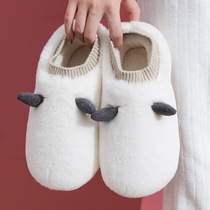 Moon shoes winter thick-soled bag with postpartum October plus velvet padded home indoor non-slip warm cotton slippers