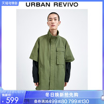 UR2021 autumn new menswear fashion stand collar loose stitching windbreaker coat coat MV35S1DN2000