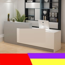 Reception desk Cash register simple modern atmosphere baking company bar counter imitation milk tea pattern mall service desk.