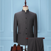Chinese tunic mens suit Chinese collar suit men Han Qing middle-aged and old fathers wedding Tang suit coat spring and autumn
