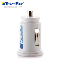 Blue Travel car charger head multi-function universal dual usb car charger 2A mobile phone car cigarette lighter type one drag two