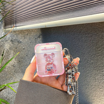 Transparent tide Bear airpods Protective case airpodspro soft cover airpod Apple Bluetooth headset airpords 2 three 3 dai aipods advanced a