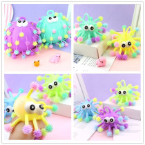 Large soft plastic hand vent snowflake hand pinch fluffy ball Childrens toy Small hedgehog colorful luminous flash ball