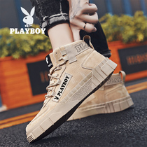Floral Playboy Martin boots Mens high bunch of work boots Inlenty wind Overalls 100 hitchhiking to help spring mens shoes