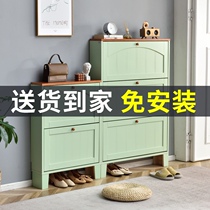 Dump shoe cabinet household door simple modern solid wood shoe cabinet outside the door small apartment thin entry ultra-thin entrance cabinet