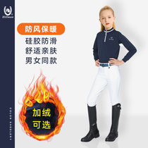 132 winter plus velvet childrens equestrian pants horse breeches teenagers riding equipment silicone non-slip riding suit