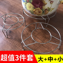 Kitchen high foot stainless steel steaming fish rack Triangle steaming plate steaming egg rack Rice cooker steaming dish rack Anti-hot insulation pad