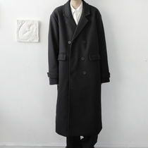 British trench coat coat mens long spring and autumn Korean version of handsome knee suit jacket loose tide