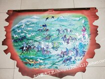 Leather painting Mongolian hunting picture murals Inner Mongolia crafts wall stickers decorative painting 1 35*90 more than batch