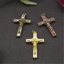 Church gift exquisite Benedictine crucifix 4 5 cm high gold