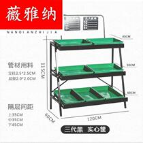 Shelf fruit fruit and vegetable steel wood sell display rack Multi-functional supermarket vegetable rack Fruit wooden fruit shelf shelf