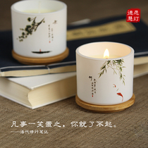 De Wish National Wind Zen aroma Chinese plant soybean wax Environmental protection smoke-free bedroom soothing sleep scented candle