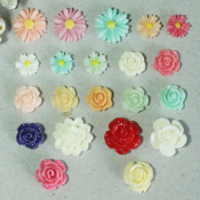 taobao agent 1-5 price resin flowers rose chrysanthemum lotus bjd baby clothes handmade DIY accessories headfront mobile phone accessories
