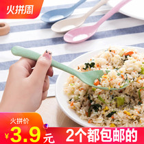 Wheat straw spoon rice spoon mixing spoon spoon soup spoon household long-handled porridge spoon