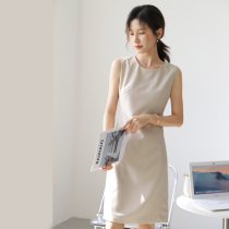 Mei Dai Qian sleeveless dress Xia slim slim slim small black skirt OL professional dress ladies base mid-length skirt thin
