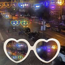 Douyin with love glasses street lamp special effects fluorescent eyes net red heart-shaped romantic confession