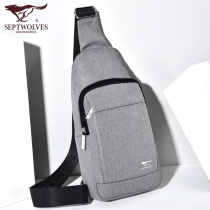 Seven Wolves Chest Bag Mens Version Slanted Satchel Bag Casual Oxford Bag Pouch Backpack Single Shoulder Bag Mens Chest Front Pack New