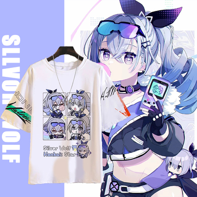 taobao agent Silver wolf Kafka two -dimensional COS loose short -sleeved T -shirts around the silver wolf Kafka around the Sky Railway