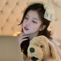 Fairy bowknot hairpin womens head top clip spring clip 2023 new high-end clip hairpin hair ornament headdress