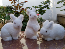 Simulation rabbit animal doll children plush toy rabbit static animal model white rabbit gray rabbit doll
