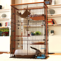Cat cage Oversized cat villa kitten cat house indoor household three-story large and small two-story solid wood cat room fence