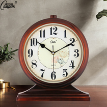 Kangba silent clock living room bedroom European style retro stage clock modern creative ornaments when clock can be hung wall