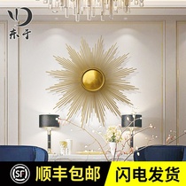 Living room dining room wrought wrought Wall Wall three-dimensional pendant TV background wall decoration golden sun glasses decoration