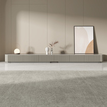Light luxury super long rock board TV cabinet coffee table combination set modern simple household small house Cabinet gray cabinet
