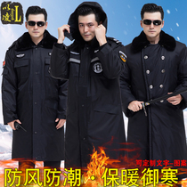 Military cotton coat mens winter thickened winter black extended security cotton-padded clothes cold clothes cotton-padded jacket