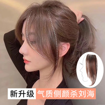 Eight-character bangs wig female bangs hairdressing shop special hair thin lady wig real hair curly hair patch