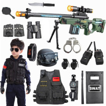 Childrens police toy gun full suit real people eat chicken equipment Special Forces small special police clothes toys boys
