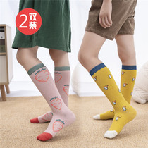 Girls socks Spring and autumn cotton childrens mid-line stockings thin stockings high-tube socks baby half-tube calf socks