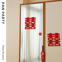 PANPAI wedding house arranged wedding celebration items Double Heineword stickers non-woven fabric sticker door window glass living-room decoration