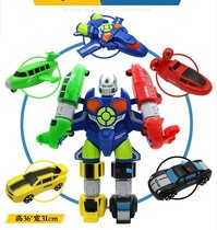 Mibile magnetic change mech fit suction dinosaur engineering car Car aircraft childrens magnetic creative disassembly toy