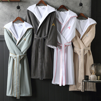 Five-star hotel bathrobe mens winter bathrobe robes long couples cotton water absorption quick drying w spring and autumn B & B