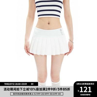 taobao agent Sexy summer mini-skirt, white pleated skirt, A-line