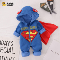 Net red male baby jumpsuit spring and autumn winter clothing modeling ha clothes baby clothes outside the newborn out to carry clothes